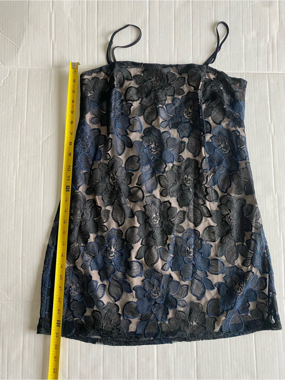 Express Chic Floral Lace Slip Dress - Black Lace over Nude Size Small - Picture 7 of 9